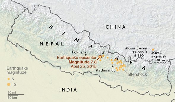Picture 3 of Mount Everest changed its height because of the earthquake in Nepal
