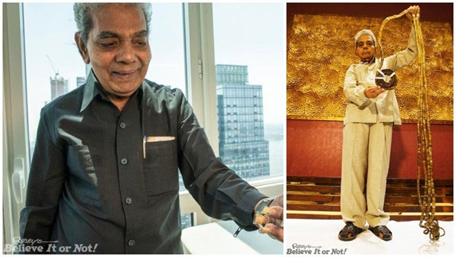 Picture 1 of Mr. Indian tool cut the longest nail set in the world