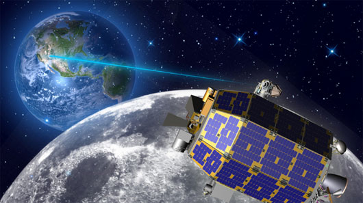 Picture 1 of NASA uses lasers to transmit data to a moon satellite