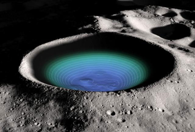 Picture 1 of New discovery about ice on the moon