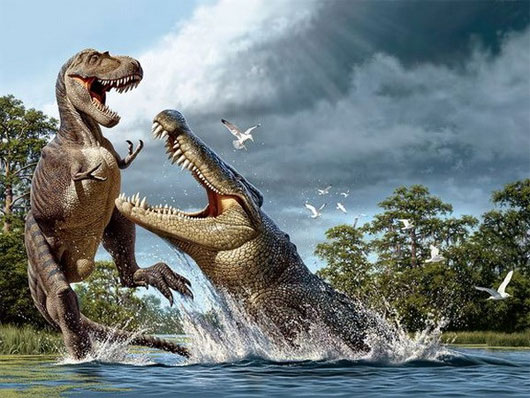 Picture 1 of New discovery of the ancient giant crocodile hunting dinosaurs