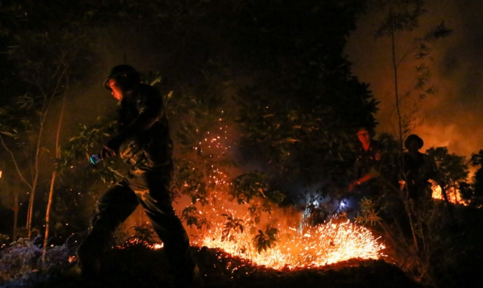 Picture 4 of New news of the biggest fire in Soc Son and Hanoi forests