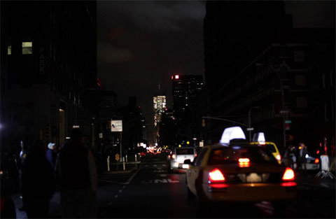 Picture 1 of New York is dark after super typhoon Sandy