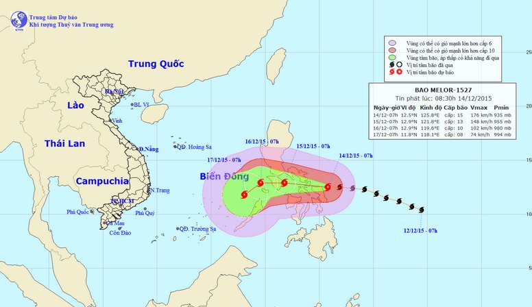 Picture 1 of News of storm near the East Sea: Melor storm