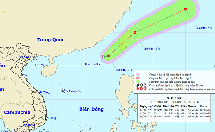 Picture 1 of Occurring tropical depression on the East Sea, Hanoi has heavy rain tonight