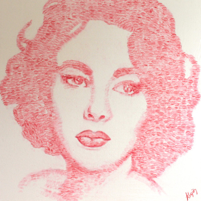 Picture 1 of Painting by kissing on paper