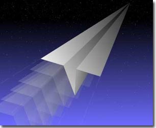 Picture 1 of Paper planes launched from international space station