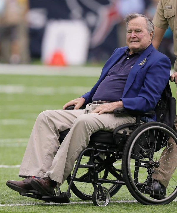 Picture 1 of Parkinson's disease is rare for former President Bush