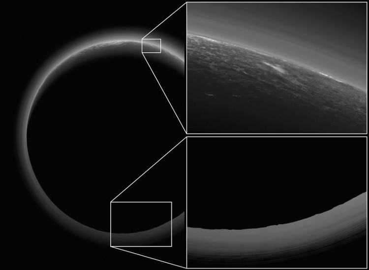 Picture 1 of Photograph from NASA discovered thin clouds on Pluto
