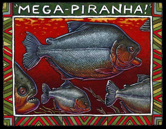 Picture 1 of Piranha fossil is 3 feet long