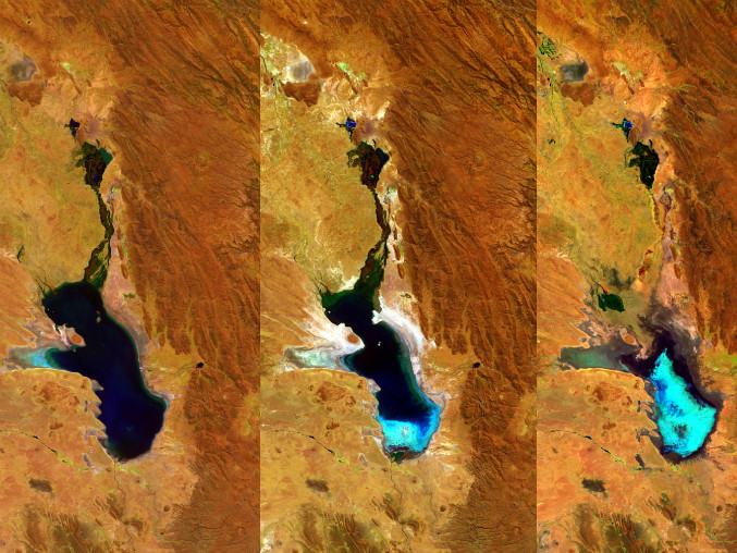 Poopó Lake 1000km2 wide suddenly disappeared images 1