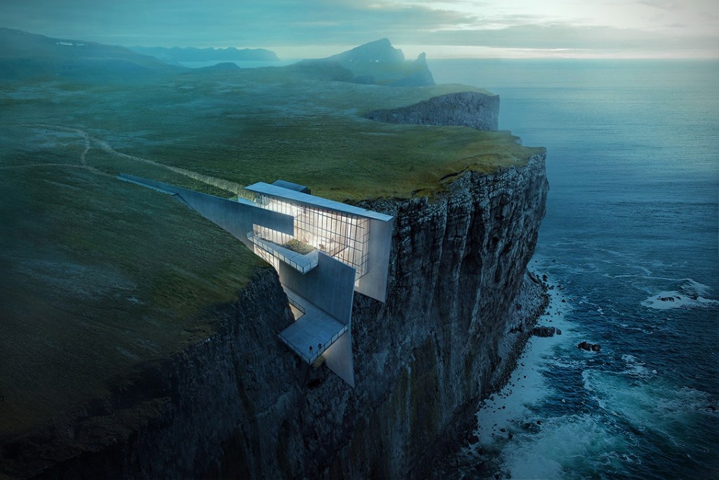 Picture 1 of Ripping cliffs built a cliff resort on the sea