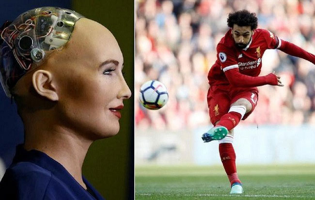 Robot Sophia publicly supported Salah, wishing Egypt luck in the 2018 World Cup images 1