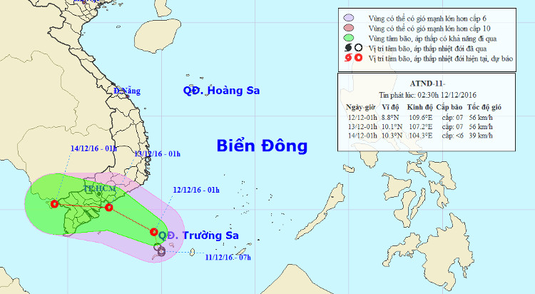 Picture 1 of Saigon responds to tropical depression toward the South