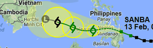 Picture 2 of Sanba storms on the Philippines, potentially weakening in the South China Sea
