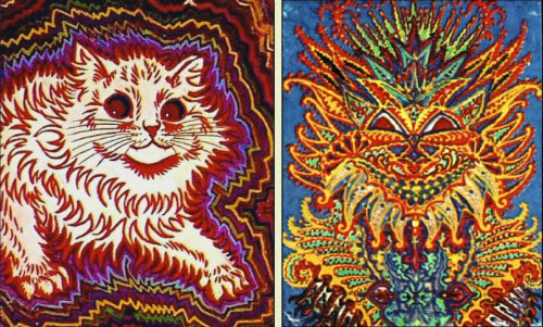 Picture 3 of Schizophrenia of painter Louis Wain through cat painting
