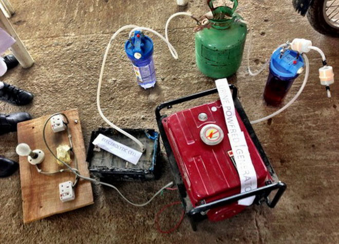 Picture 2 of Schoolgirls make generators that run on urine