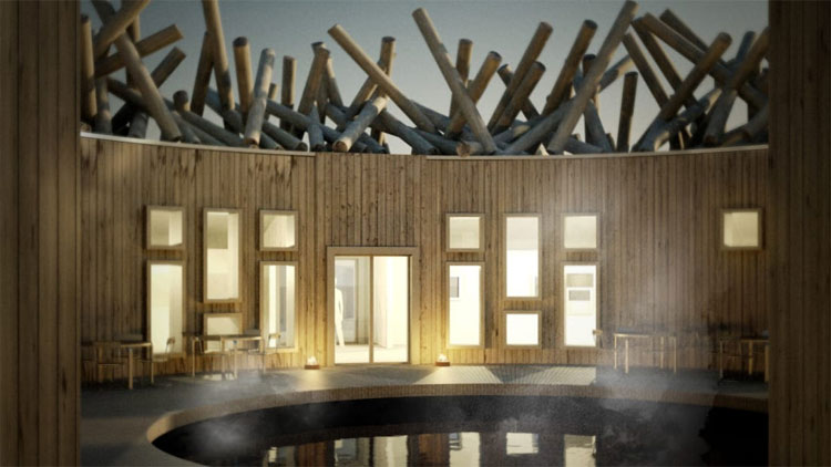 See the strange architecture of the hotel floating in the river in Sweden images 6