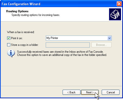 Picture 13 of Send a fax from a Windows XP-based computer