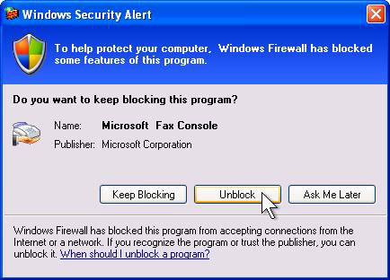 Picture 15 of Send a fax from a Windows XP-based computer