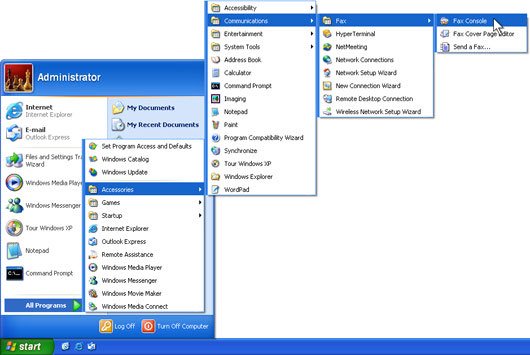 Picture 23 of Send a fax from a Windows XP-based computer