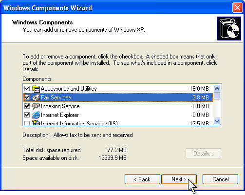 Picture 6 of Send a fax from a Windows XP-based computer