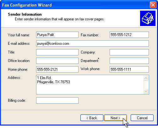 Picture 9 of Send a fax from a Windows XP-based computer