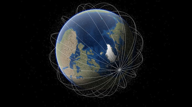 Picture 1 of Simulate 14,000 artificial satellites flying around the earth