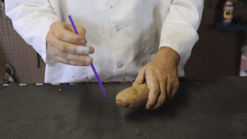 Picture 1 of Small tips to help you plug the thin straw through the potato