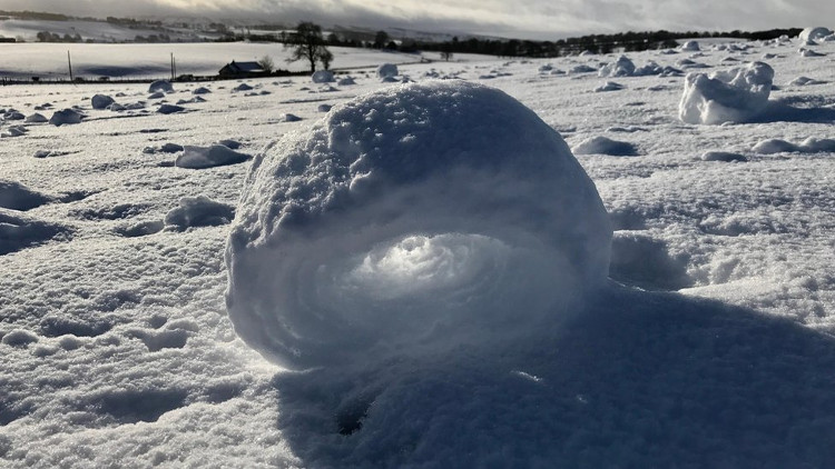 Picture 1 of Snow cubes curled between Scottish fields