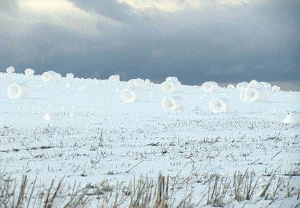 Picture 3 of Snow rolled itself into a tube