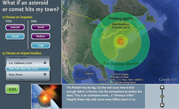 Picture 1 of Software to predict the harmful effects of meteors