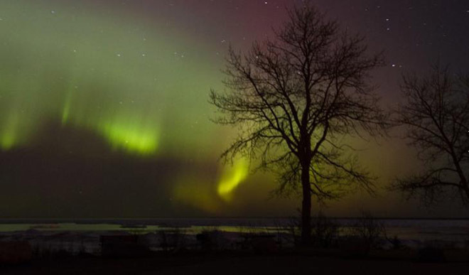 Picture 2 of Solar storm creates a brilliant aurora for the earth