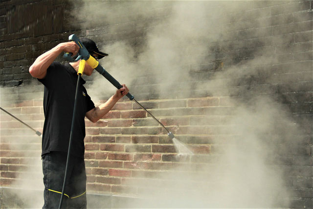 Picture 4 of Steam Cleaning - technology used to clean Ngo Mon Gate of Hue Citadel