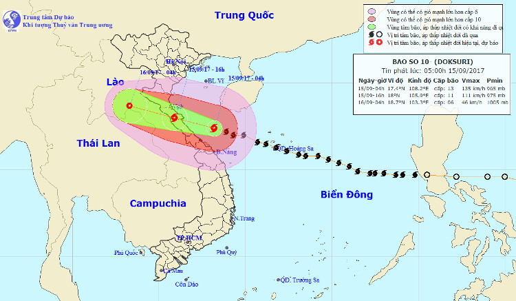 Picture 1 of Storm No. 10 approached the land of Ha Tinh - Quang Binh