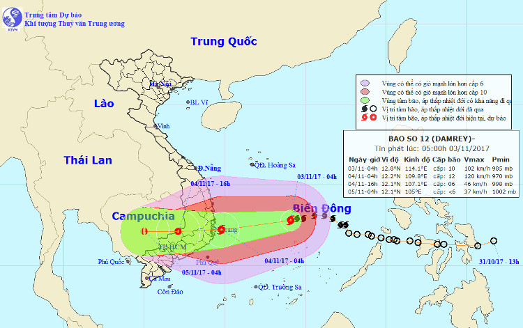 Picture 1 of Storm No. 12 is gradually stronger, heading straight to Khanh Hoa - Ninh Thuan
