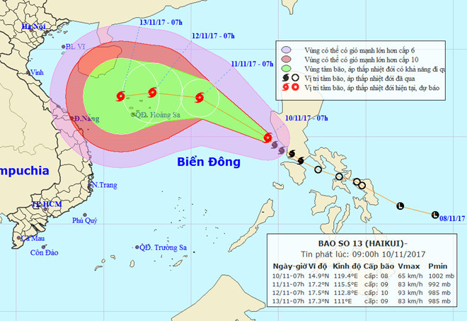 Picture 1 of Storm No. 13 could change direction, targeting Central
