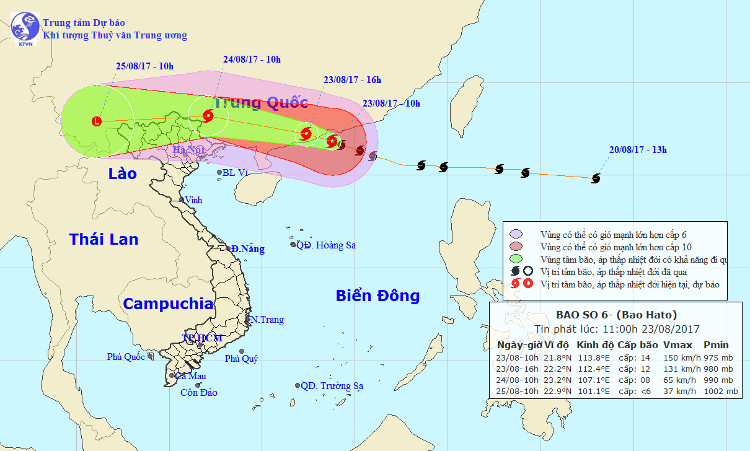Picture 1 of Storm No. 6 is approaching the Vietnam-China border, the North is about to rain very hard