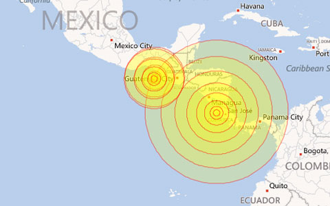 Picture 1 of Strong earthquake caused tsunami warning in Central America