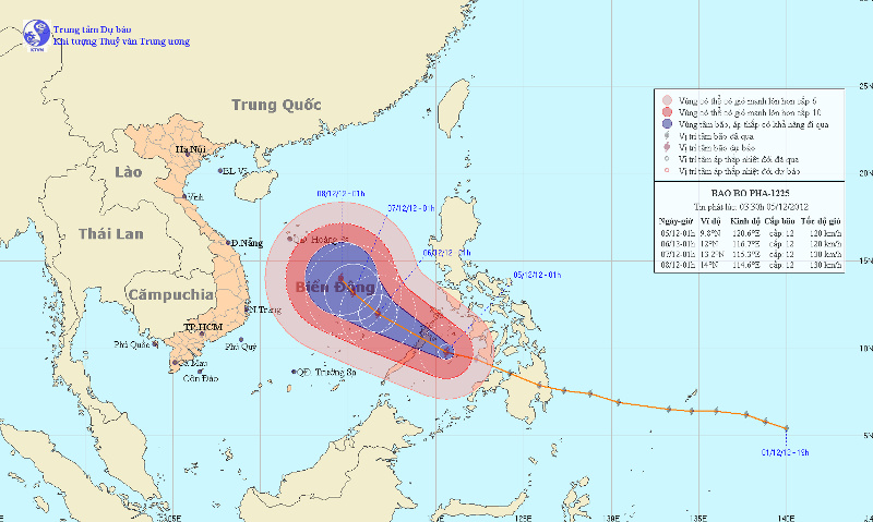 Picture 1 of Super typhoon Bopha can affect Danang - Vung Tau