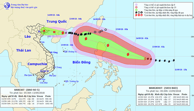 Picture 1 of Super Typhoon Mangkhut jumped above level 17, accelerating into the South China Sea