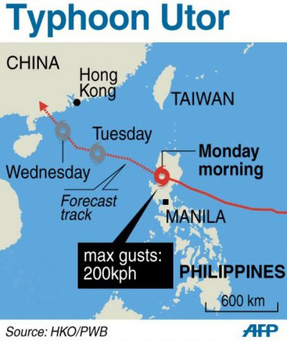 Picture 1 of Super typhoon Utor landed Philippines, 1 person died, 23 people were missing
