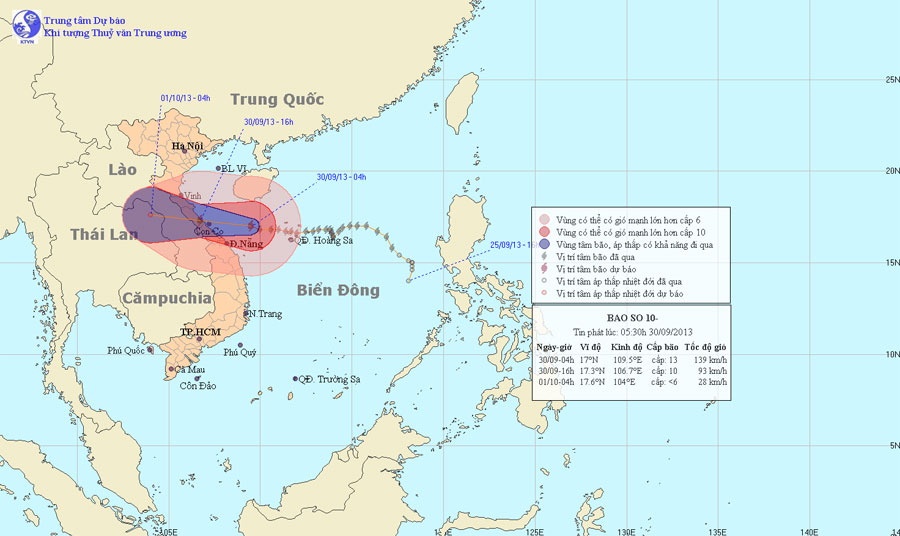 Picture 1 of Super Typhoon Wutip level 17 is heading into the Central region