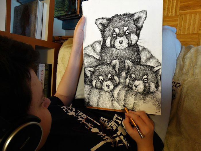 Picture 5 of The 15-year-old prodigy marveled at animal drawing from memory