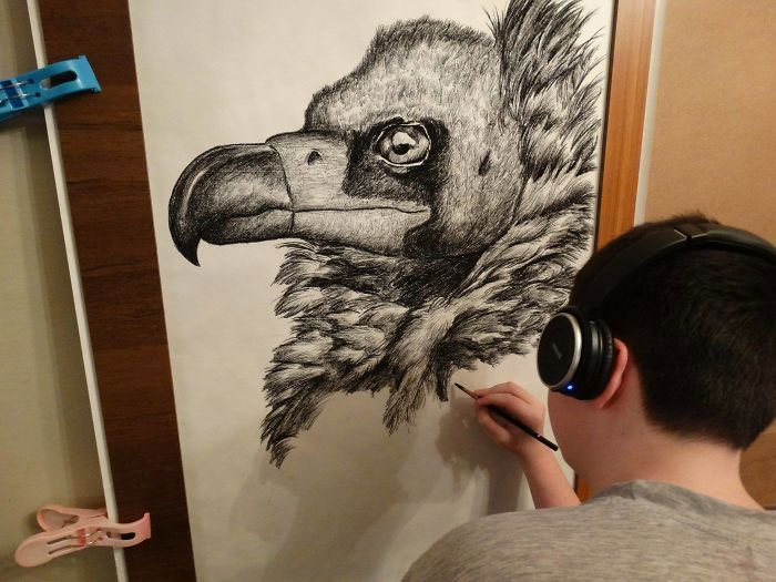 Picture 6 of The 15-year-old prodigy marveled at animal drawing from memory