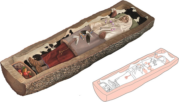 Picture 1 of The 2,200-year remains of the woman in the tree 'coffin'