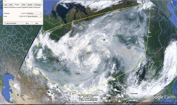 Picture 3 of The Arctic is burning very strongly and the fire is so big that it can be seen from outer space