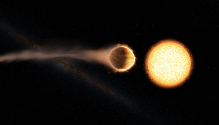 Picture 1 of The atmosphere melted iron on the planet twice as large as Jupiter