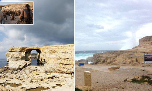 Picture 1 of The Azure Window stone archway in Malta collapses into the sea