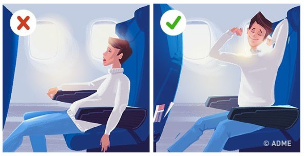 Picture 2 of The best posture for you to sleep on an airplane, while not harming your sleep